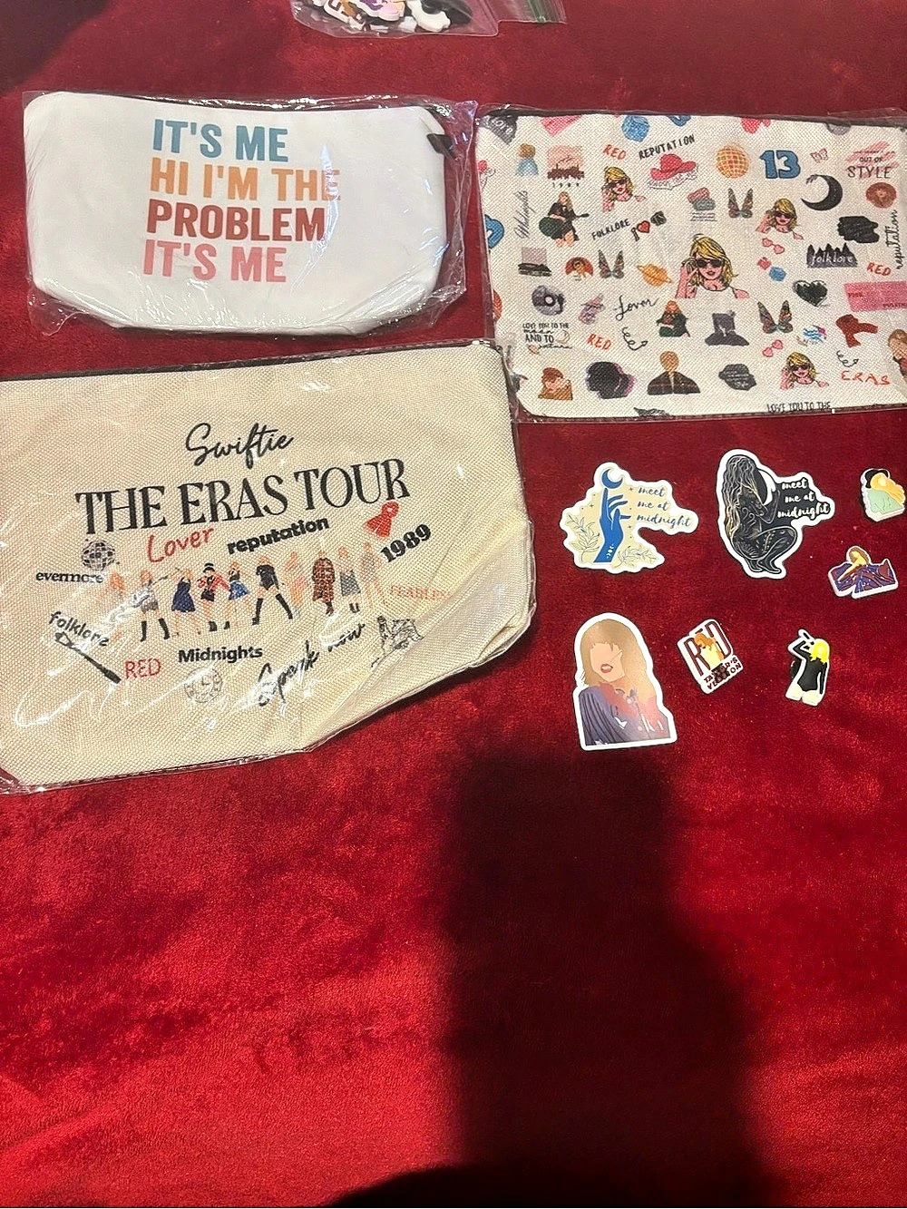 Taylor Swift Eras Tour Zip Pouch Set in Beige & White 4 pack bundle gifts girls